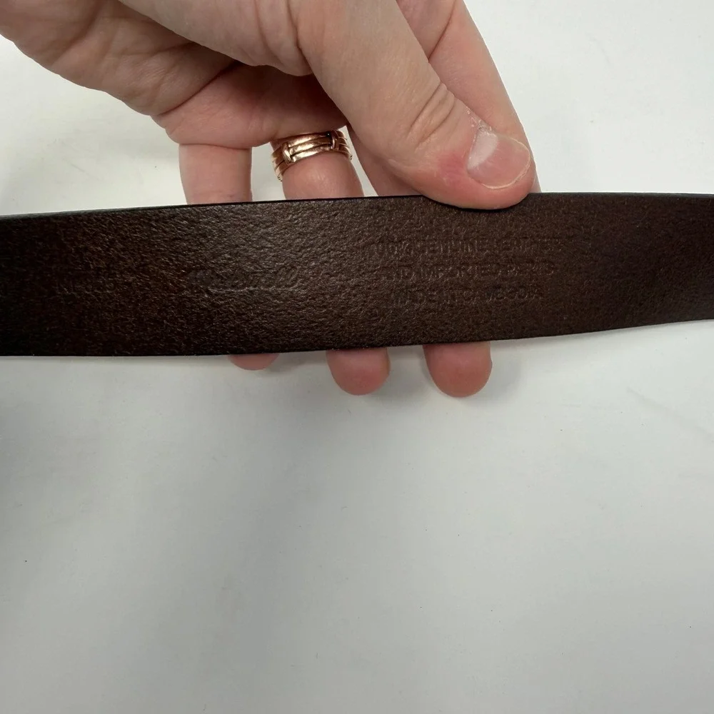 Madewell Leather Classic Buckle Belt Dark Brown Women Size 40 NE805